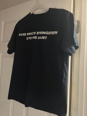Port and Company Black Tee with White Question Text